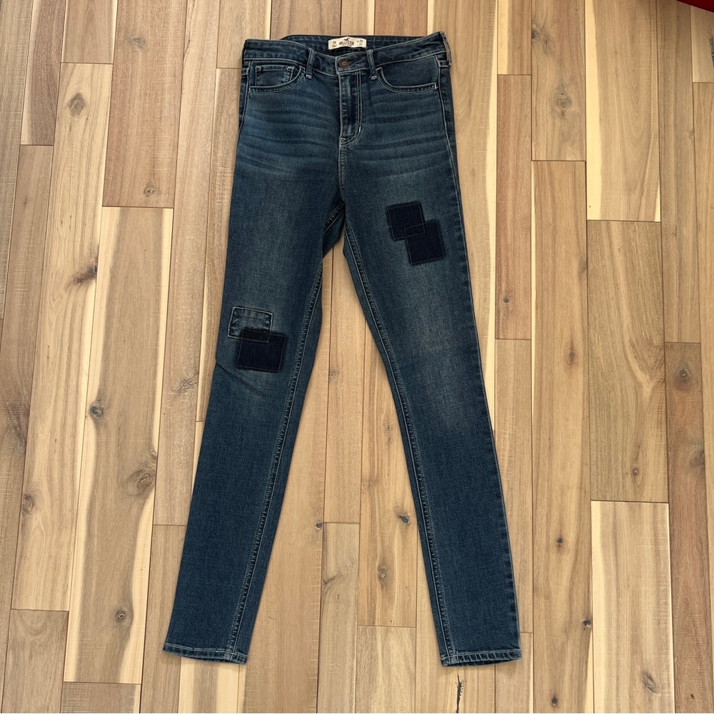 Women's Blue Jeans with Patchwork